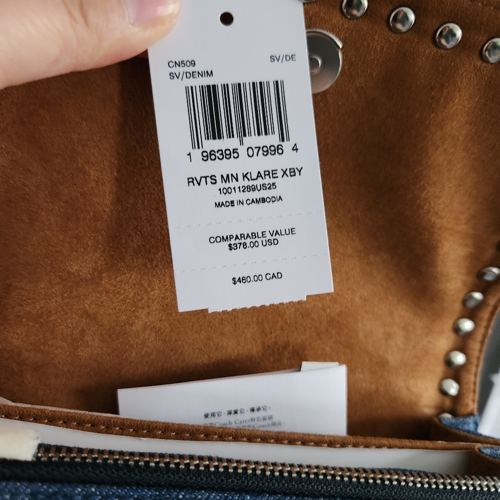 Coach Denim Studded Crossbody Bag - Picture 8 of 9